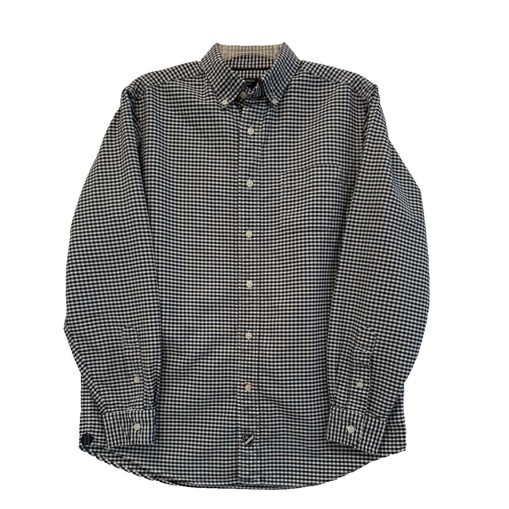 Cremieux Classics Sz Medium Black & White Check Cotton Button Down Casual Shirt